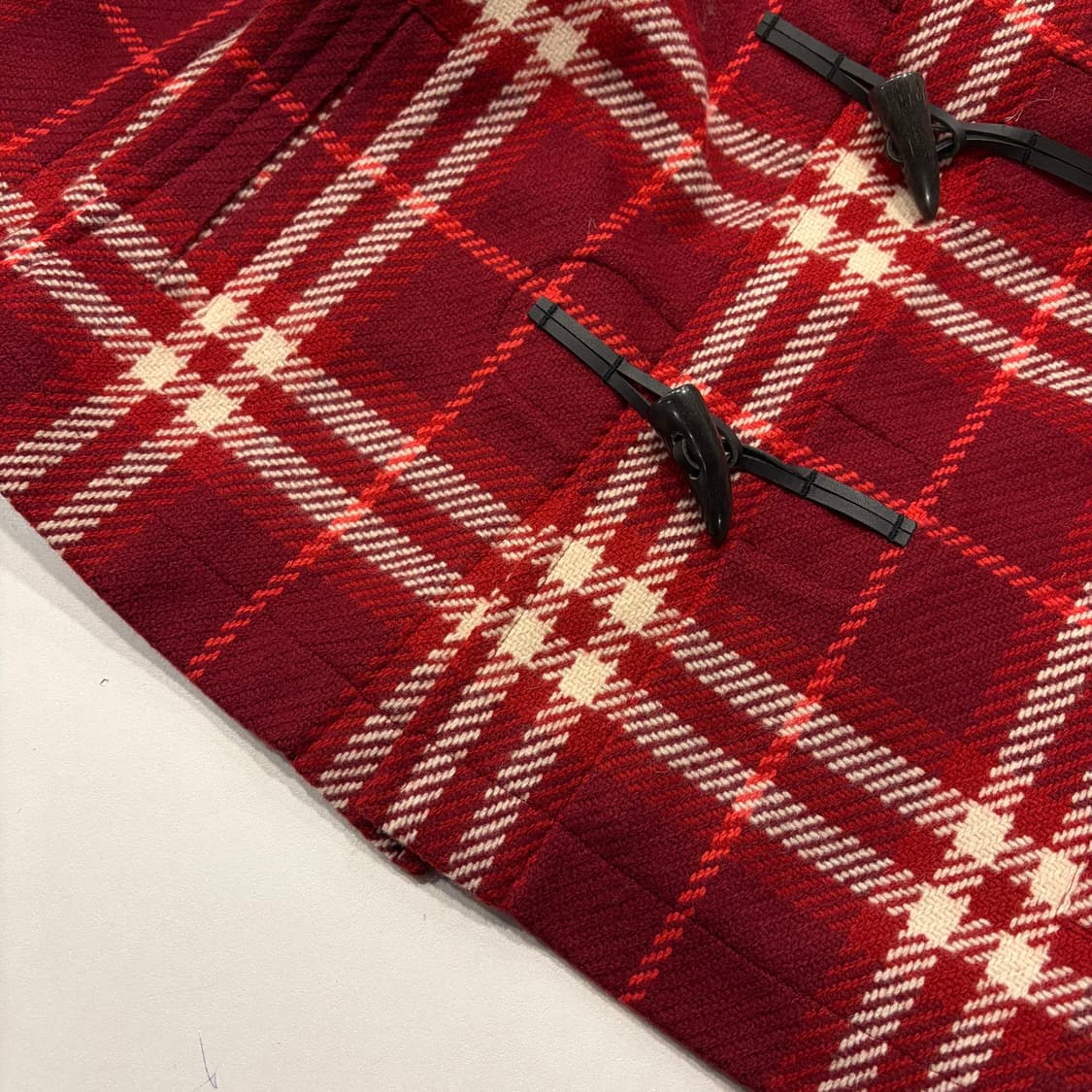 버버리 우먼 레드 체크 더플 코트 C993 상품이미지5