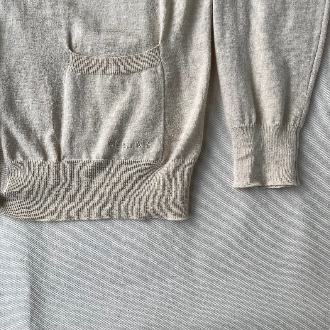 00s 셀린느 베이지 미니멀 코튼 가디건 상품이미지4