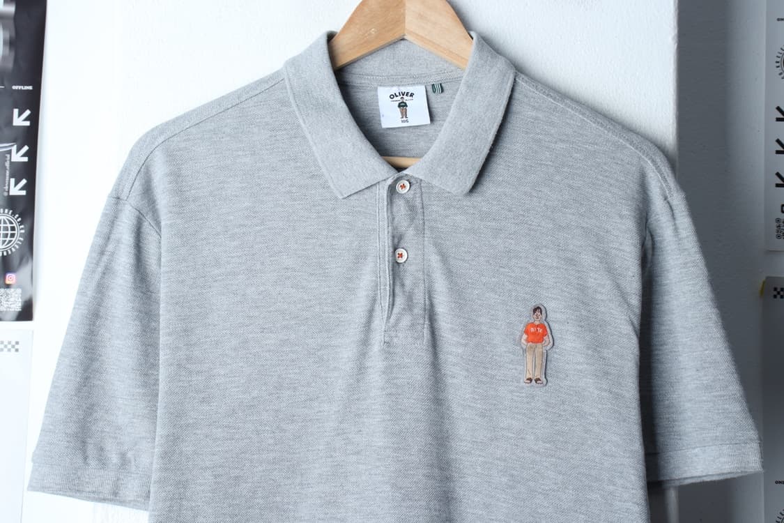 (XL-2XL) 올젠 반팔 카라 티셔츠 스몰로고 그레이-H31467 상품이미지3
