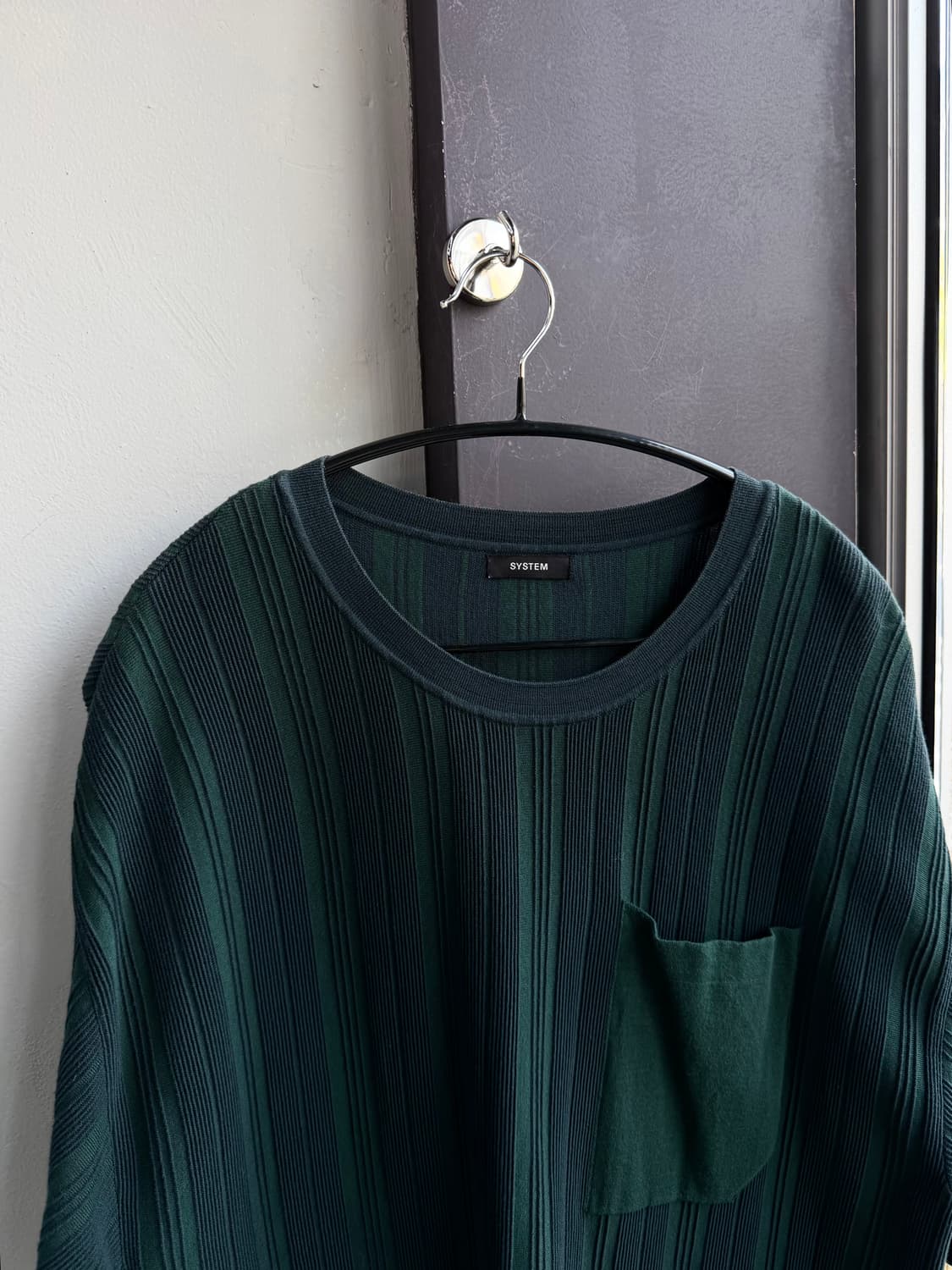 100/ 시스템옴므 21SS 스트라이프 포켓 니트반팔 상품이미지3