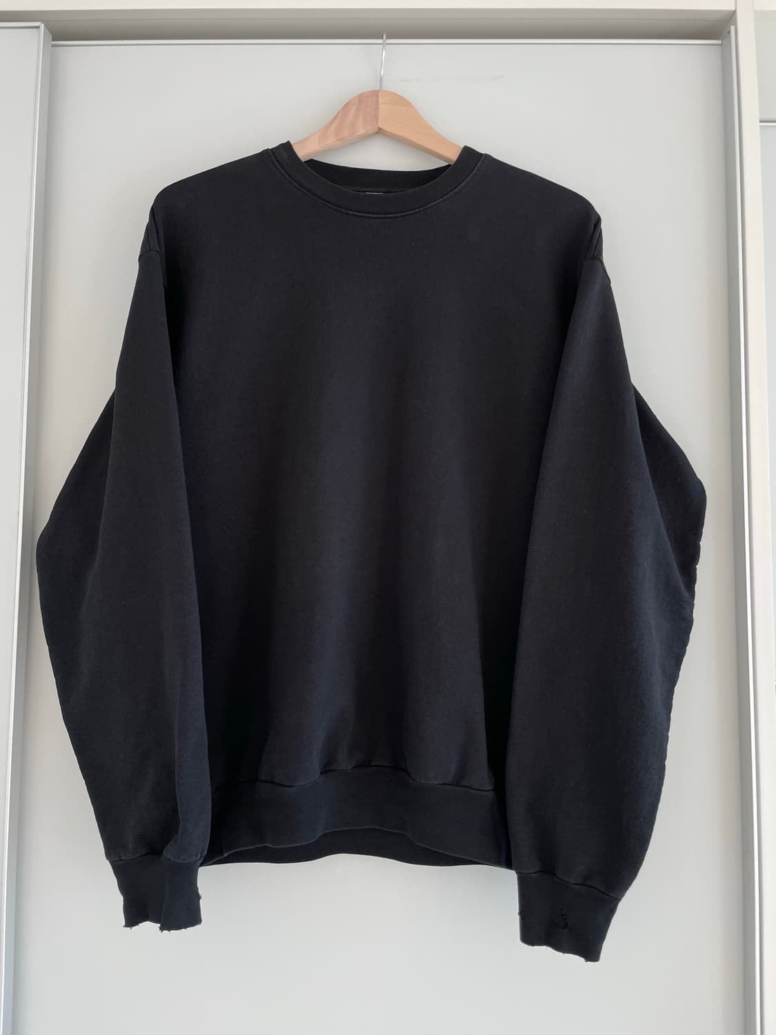 LAA 가먼트다이 스웻셔츠 블랙 M사이즈 상품이미지2