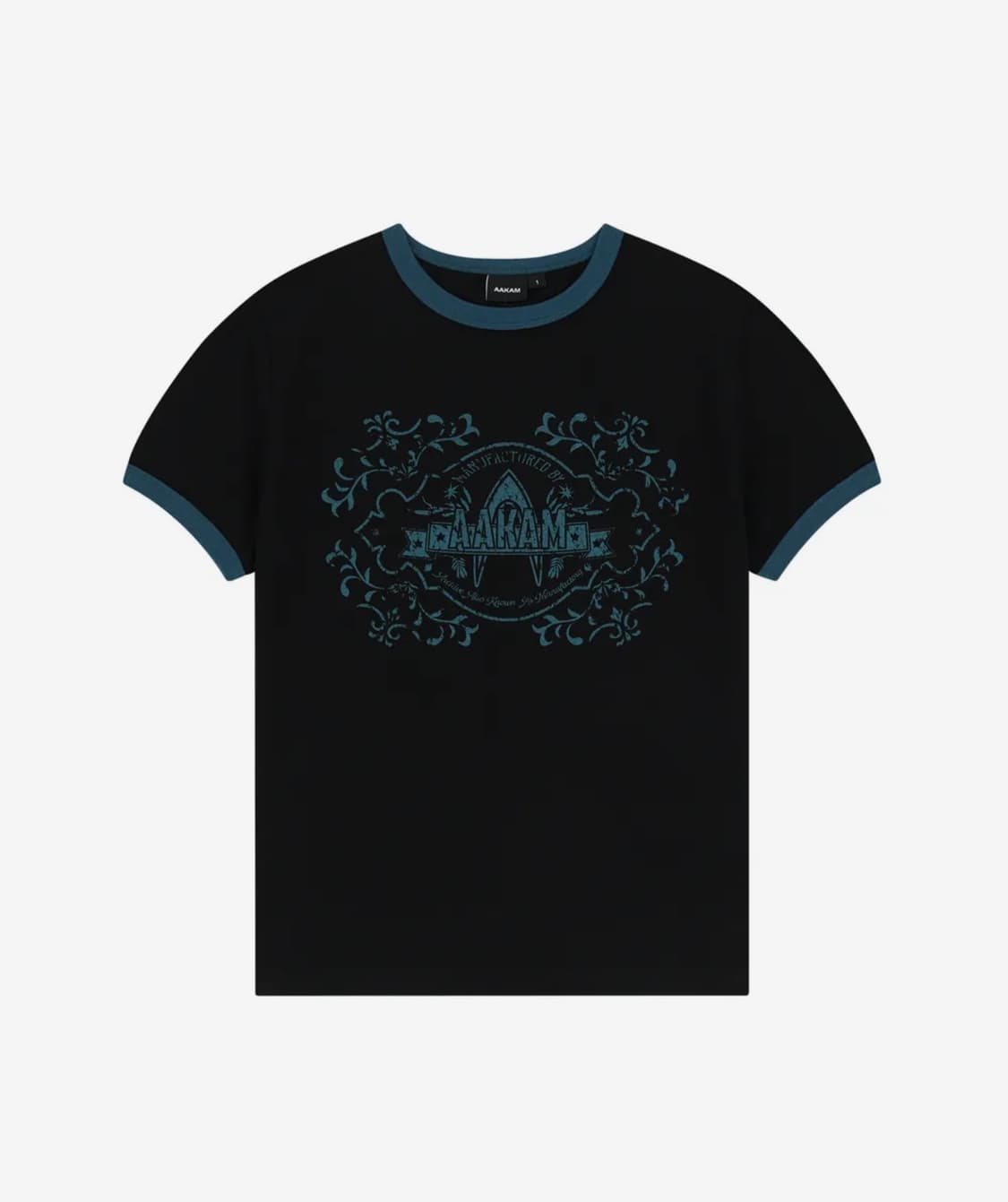 Stamp Printed Ringer Top 아캄 티셔츠 반팔 상품이미지1