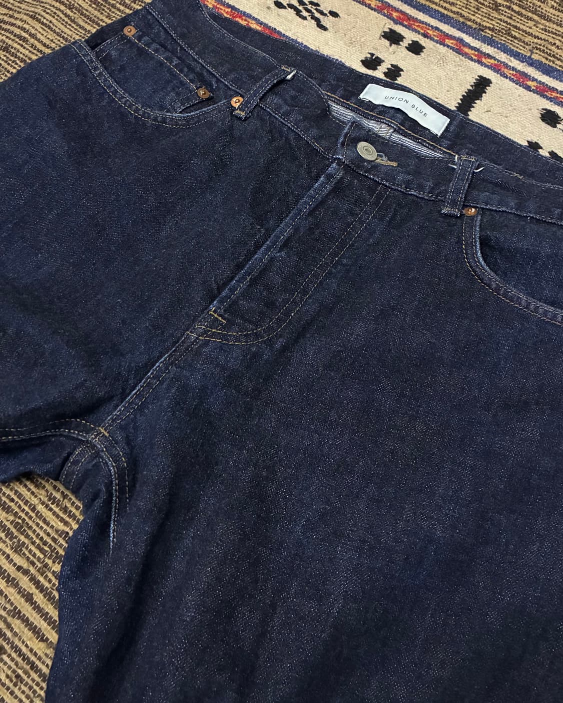 (32~33)유니온블루 5포켓 원워시 셀비지 데님 청바지 스트레이트핏 상품이미지2