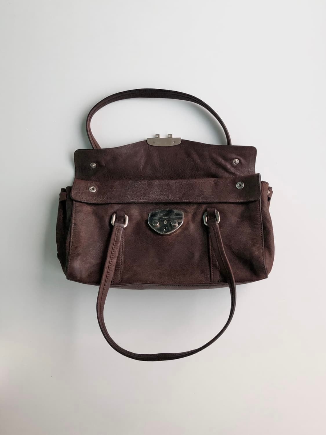 프라다 브라운 레더 숄더백 토트백 상품이미지2