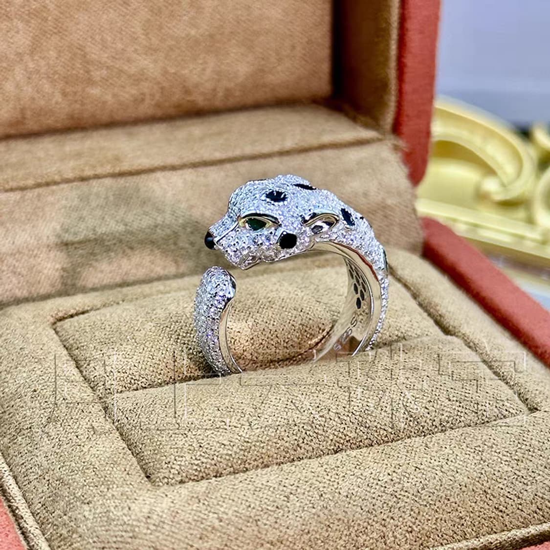 Oceanora 레오파드 925실버 그린아이 풀지르콘 럭셔리 링 상품이미지7
