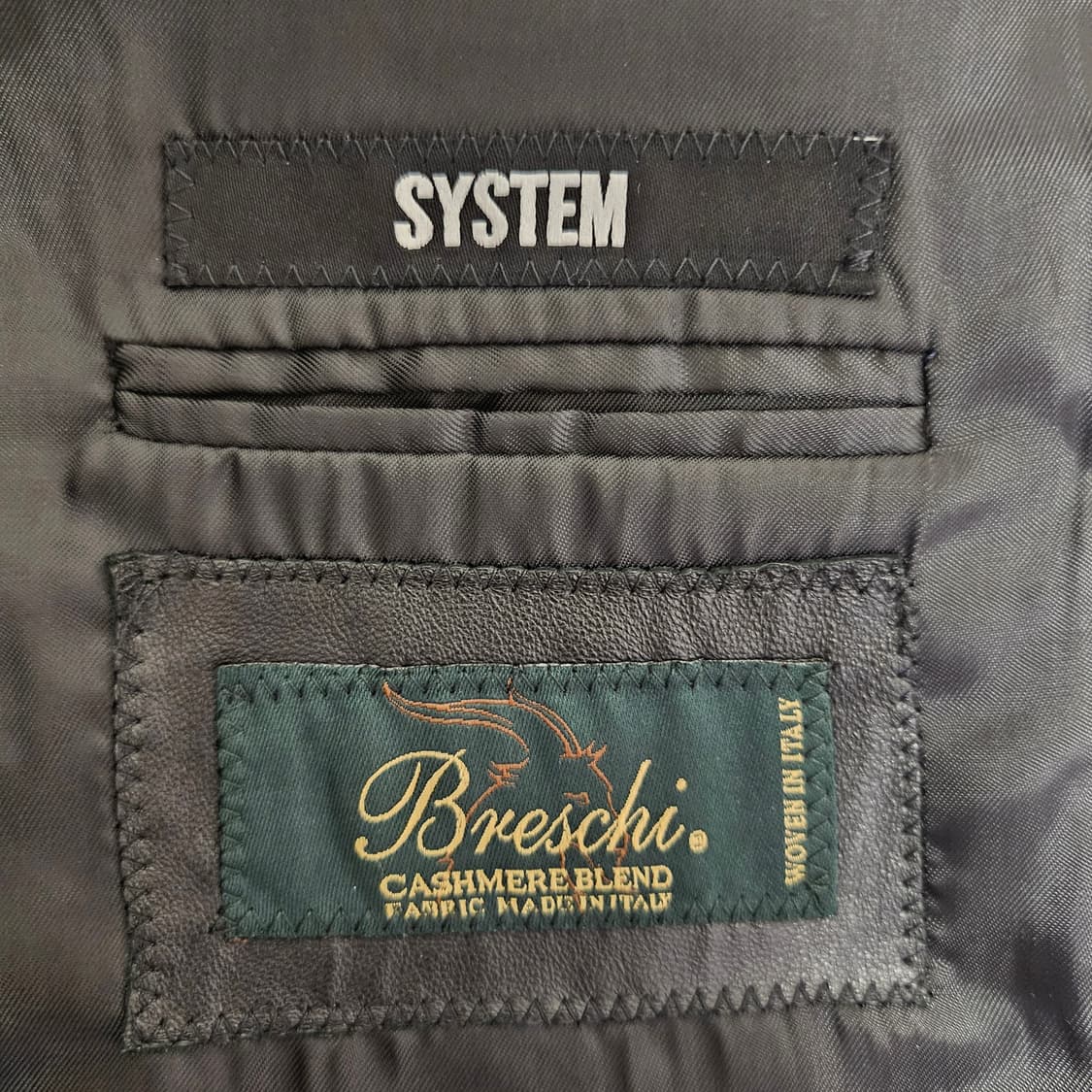 시스템옴므(SYSTEM) 슬림 더블코트 블랙 상품이미지3