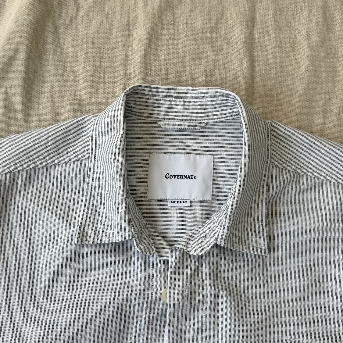 커버낫 C패치 스트라이프 옥스포드 셔츠 M 상품이미지4