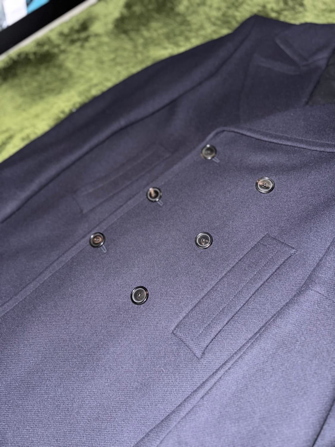 [S] 앤드뮐미스터 더블 브레스티드 플리츠 디테일 울 비스코스 코트 상품이미지3