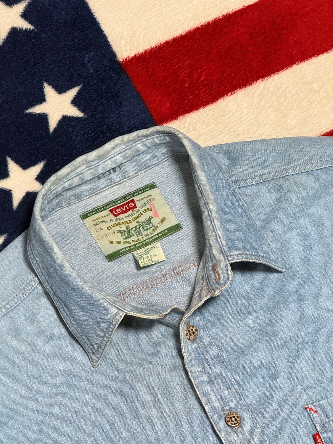 리바이스 연청데님셔츠 Levi’s Denim Shirt [XL] 빈티지 상품이미지6