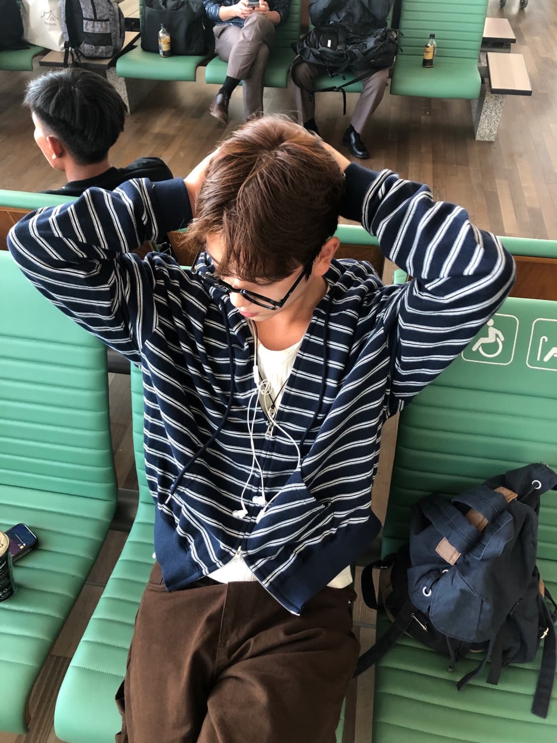 베이그 Tokyo stripe crop hood jp 상품이미지2