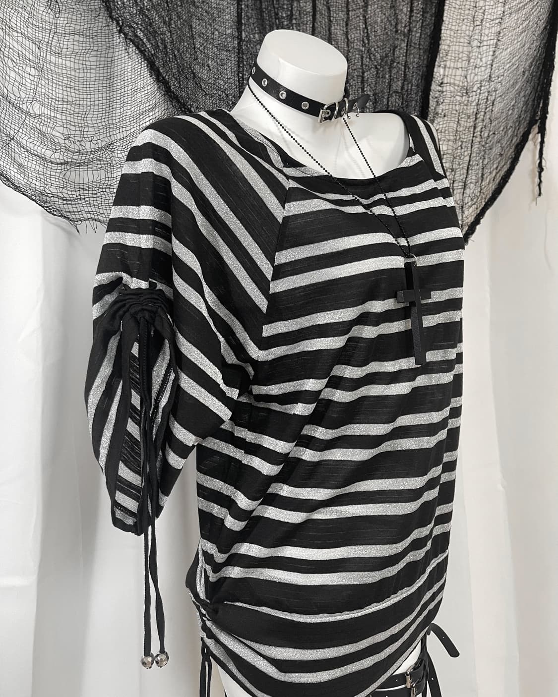 stripe shirring t-shirt 상품이미지3