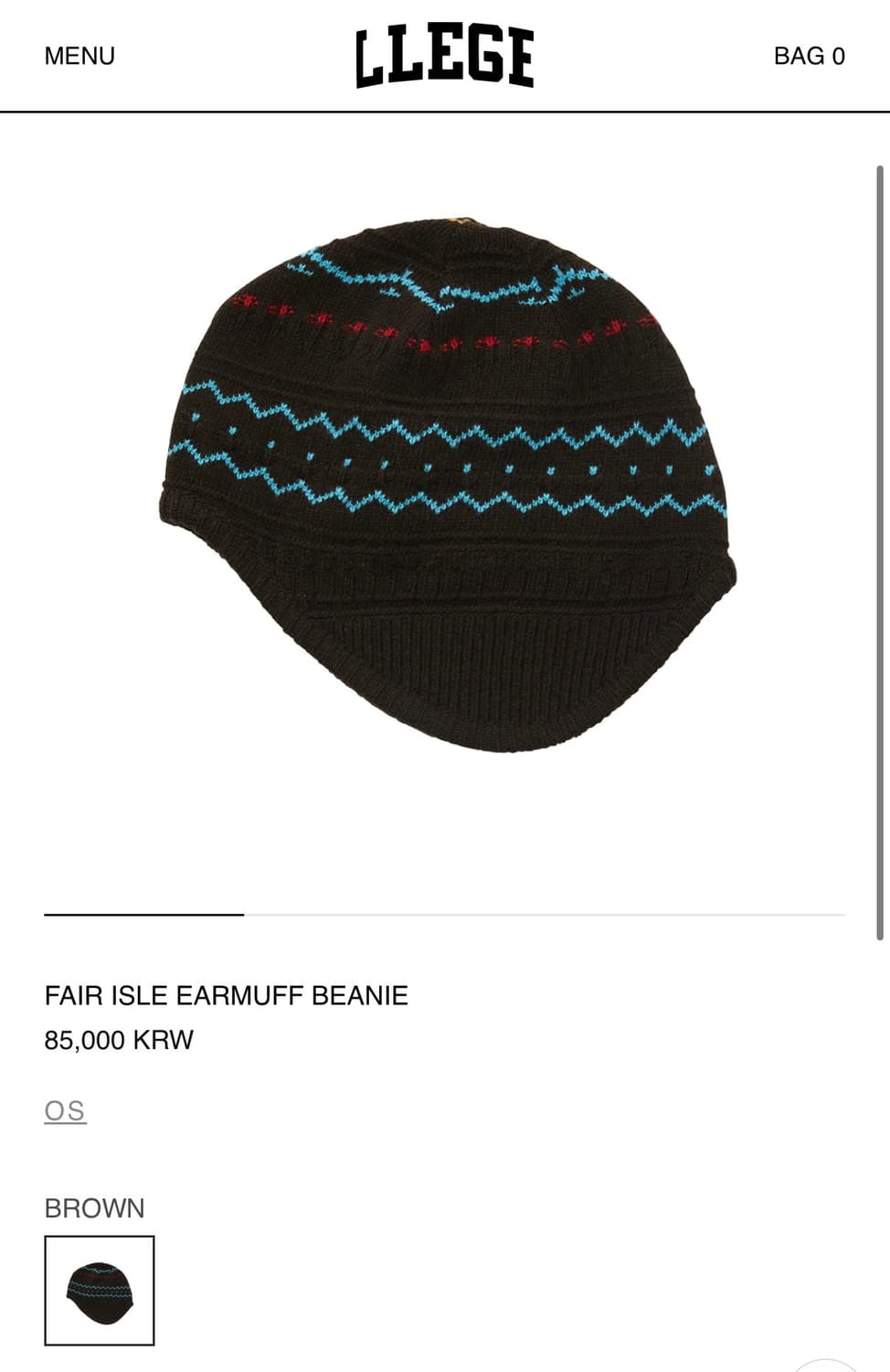 LLEGE(리지) 비니(모델 홍태준 착용) 상품이미지1