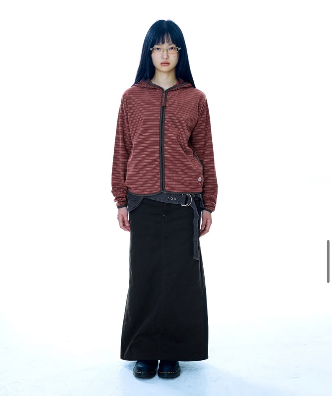 코이세이오 STRIPE FLEECE HOOD ZIP-UP RED 상품이미지2