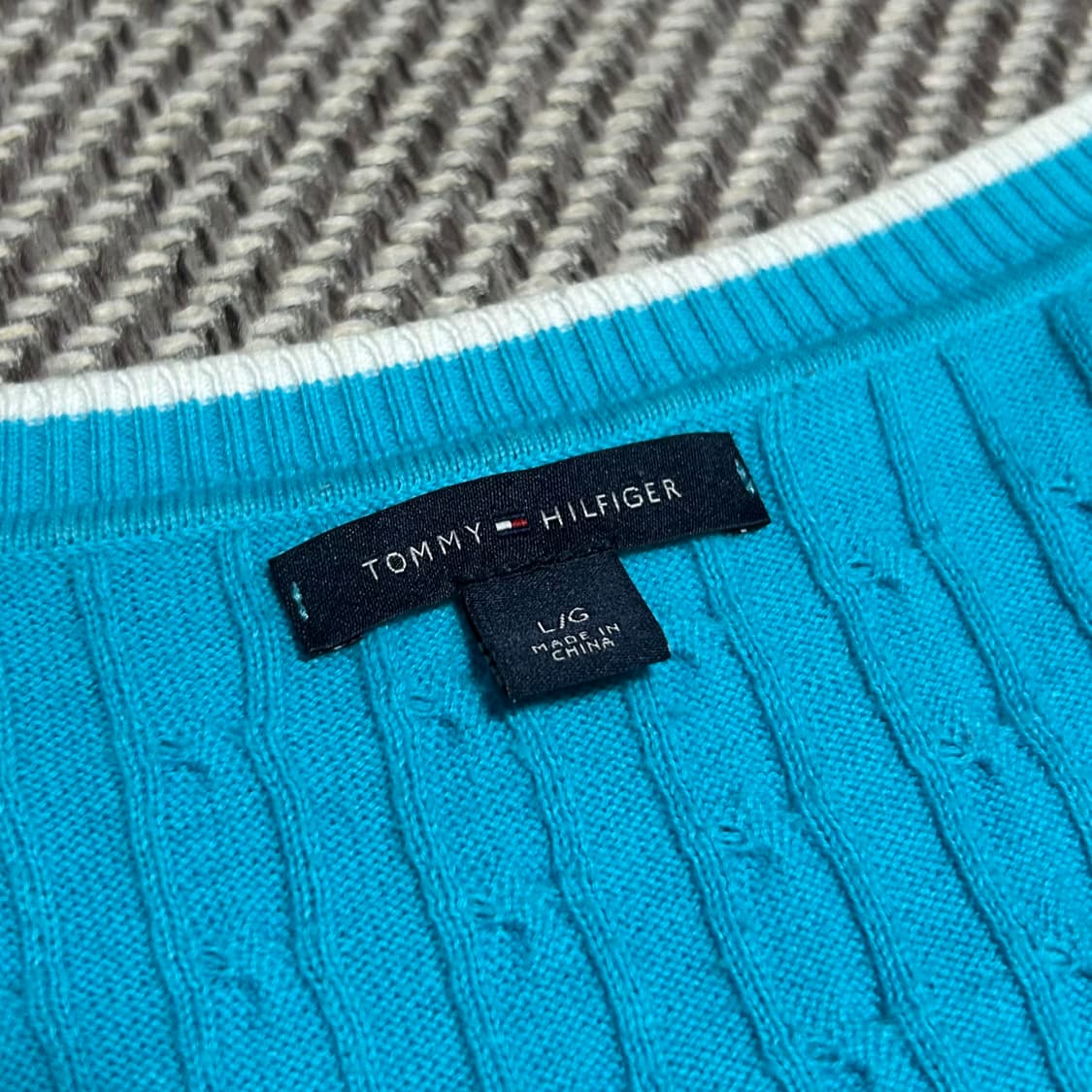 [L] Tommy 타미힐피거 민트 케이블 우먼즈 니트 상품이미지3