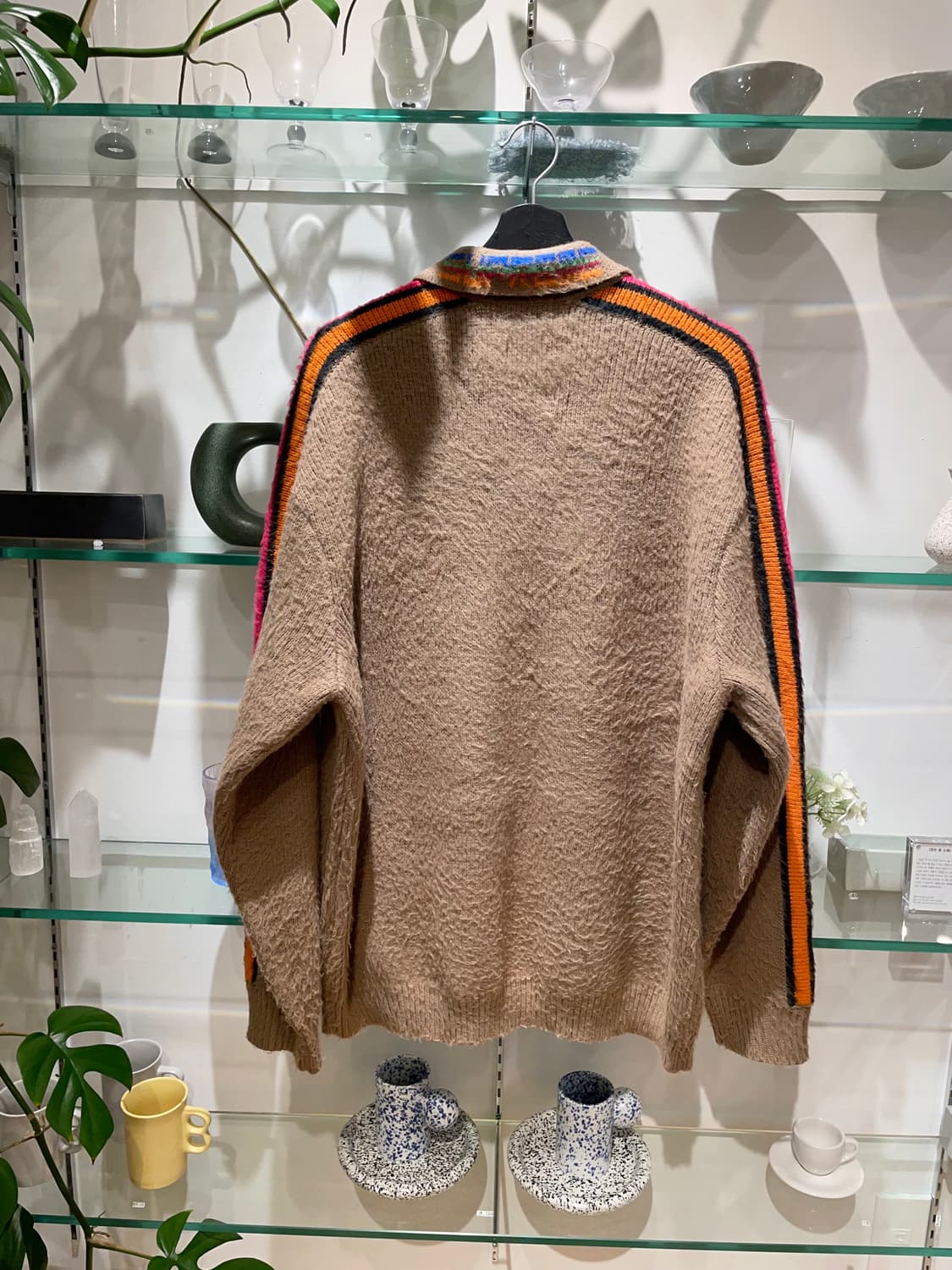 슈프림 stripe zip up dusty brown sweater 상품이미지2