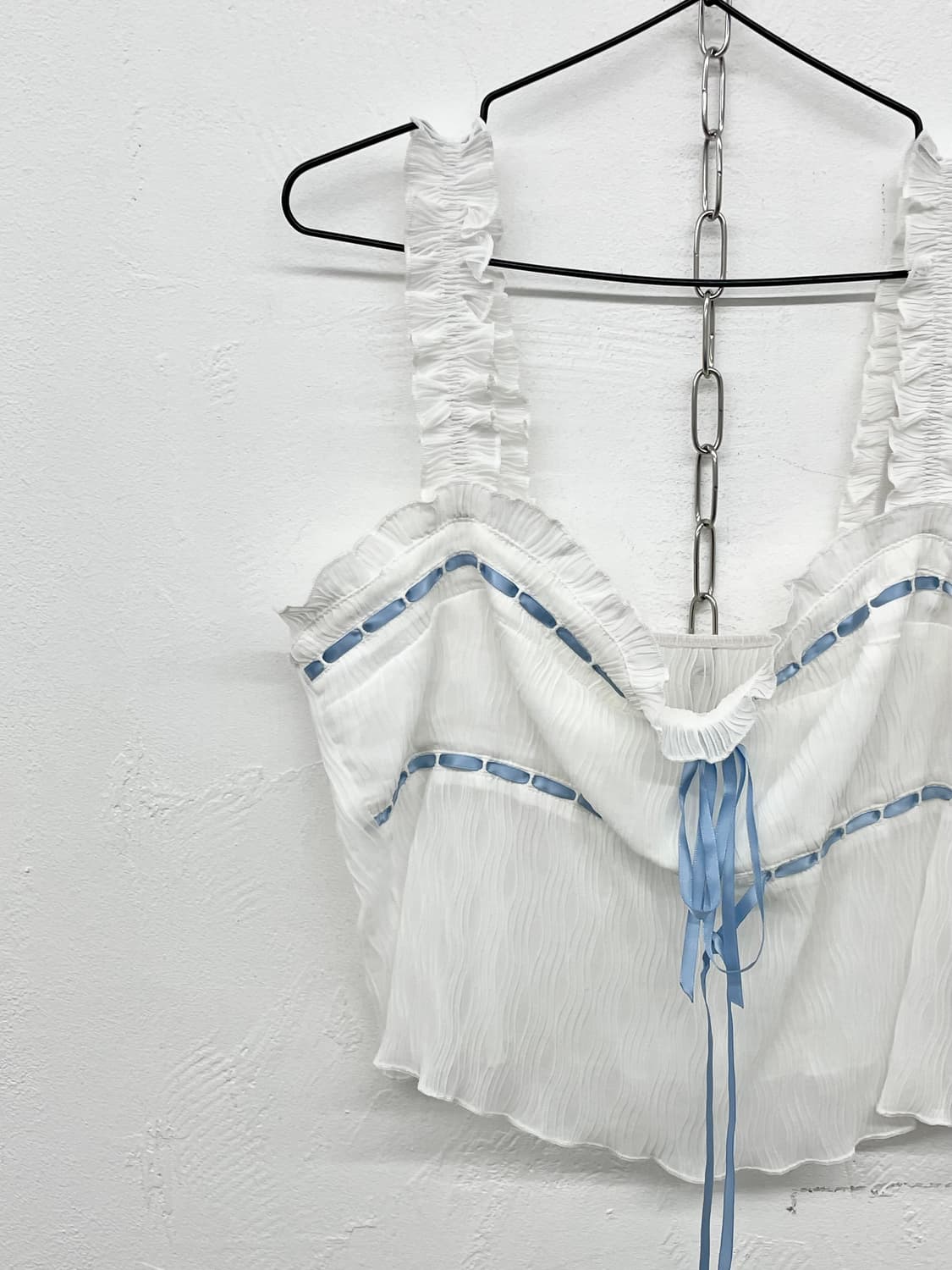 화이트 프릴 리본 뷔스티에 상품이미지5