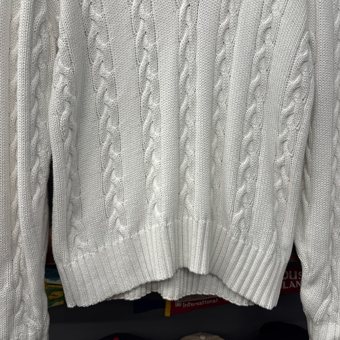 90s 폴로 랄프로렌 크레스트 케이블 코튼니트 크리켓 스웨터 N1166 상품이미지4