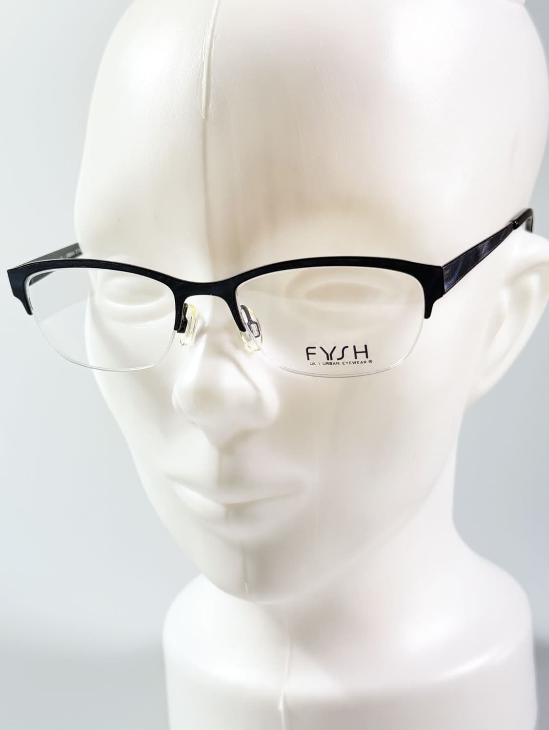 영국제 FYSH 블랙 메탈 스퀘어 반무테 빈티지 안경 상품이미지8
