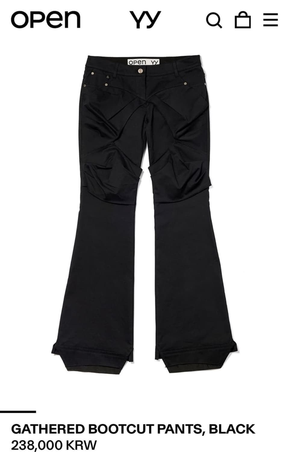 OPEN YY 오픈와이와이 개더드 부츠컷 M 상품이미지1