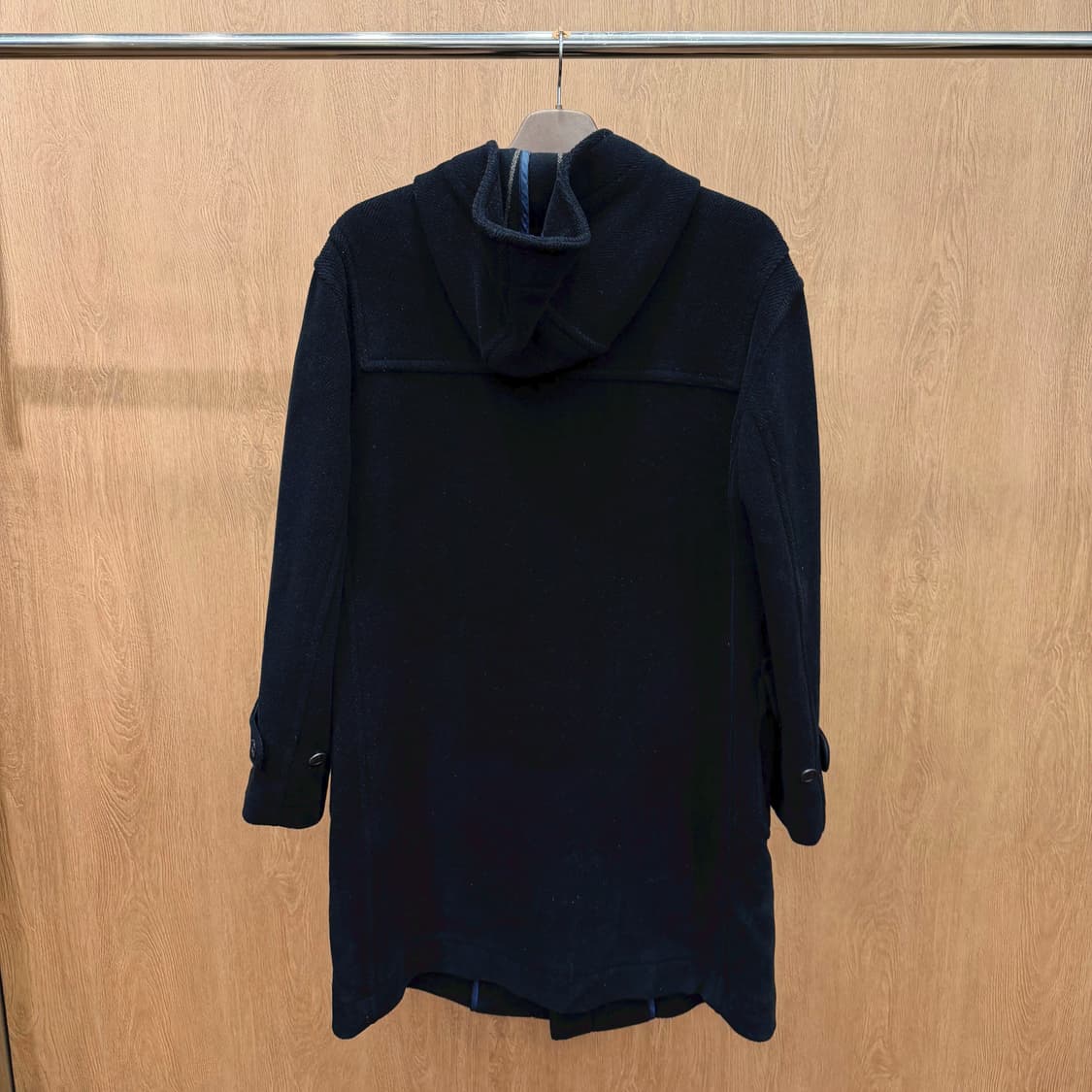 폴스미스 런던 코듀로이 후드 더플 코트 토글 버튼 디테일 레귤러핏 블랙 상품이미지3