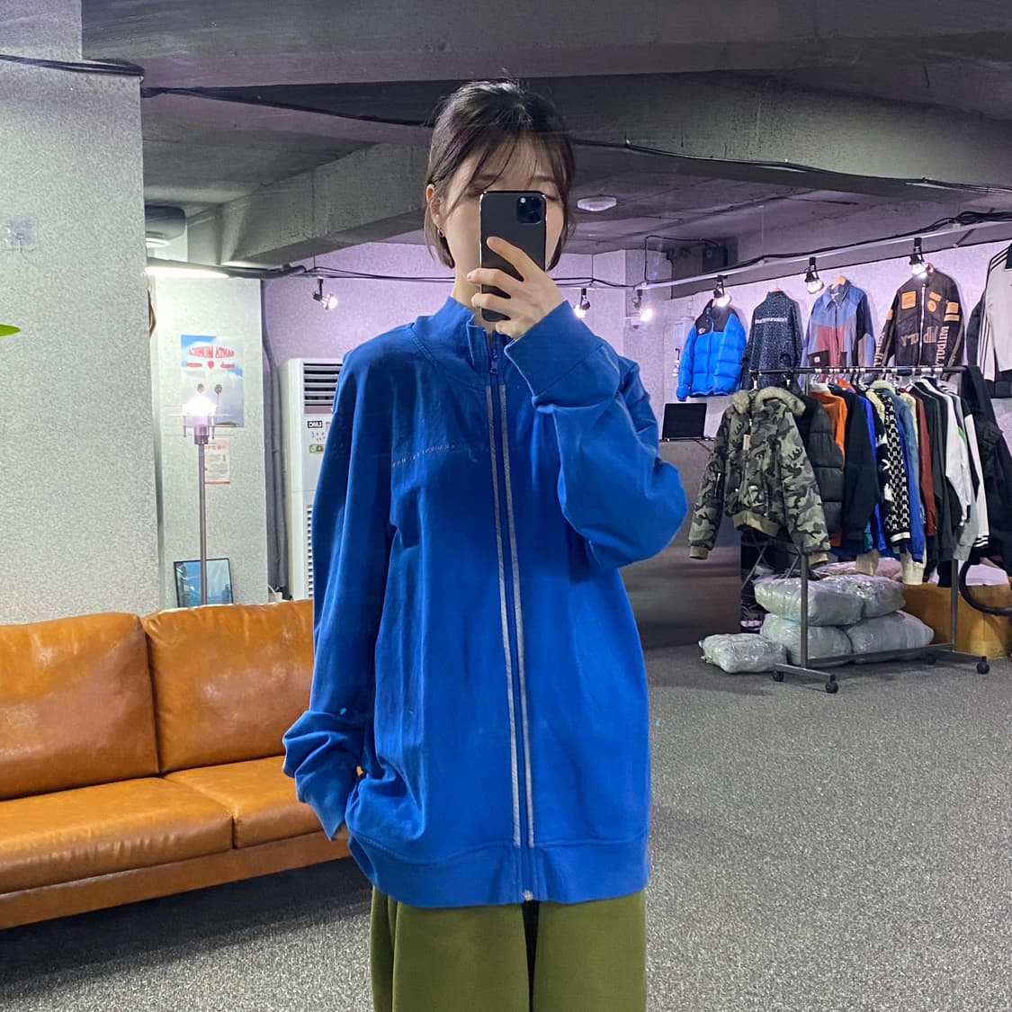 알마니 스몰로고 블루 코튼 자켓 B2661 상품이미지1