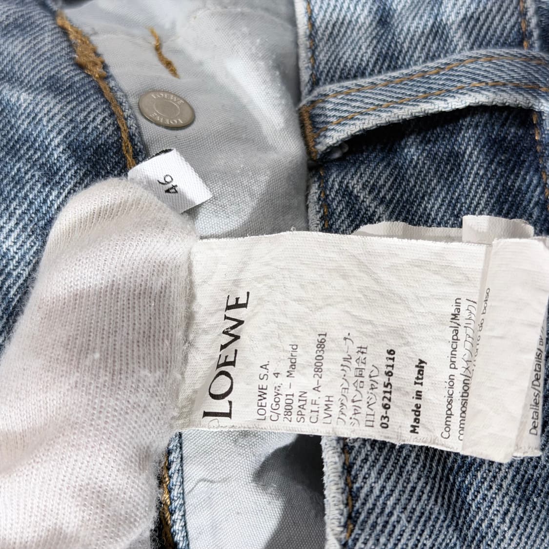 (A+/46) / 로에베 데님 아나그램 배기 데님 진 블루 상품이미지7