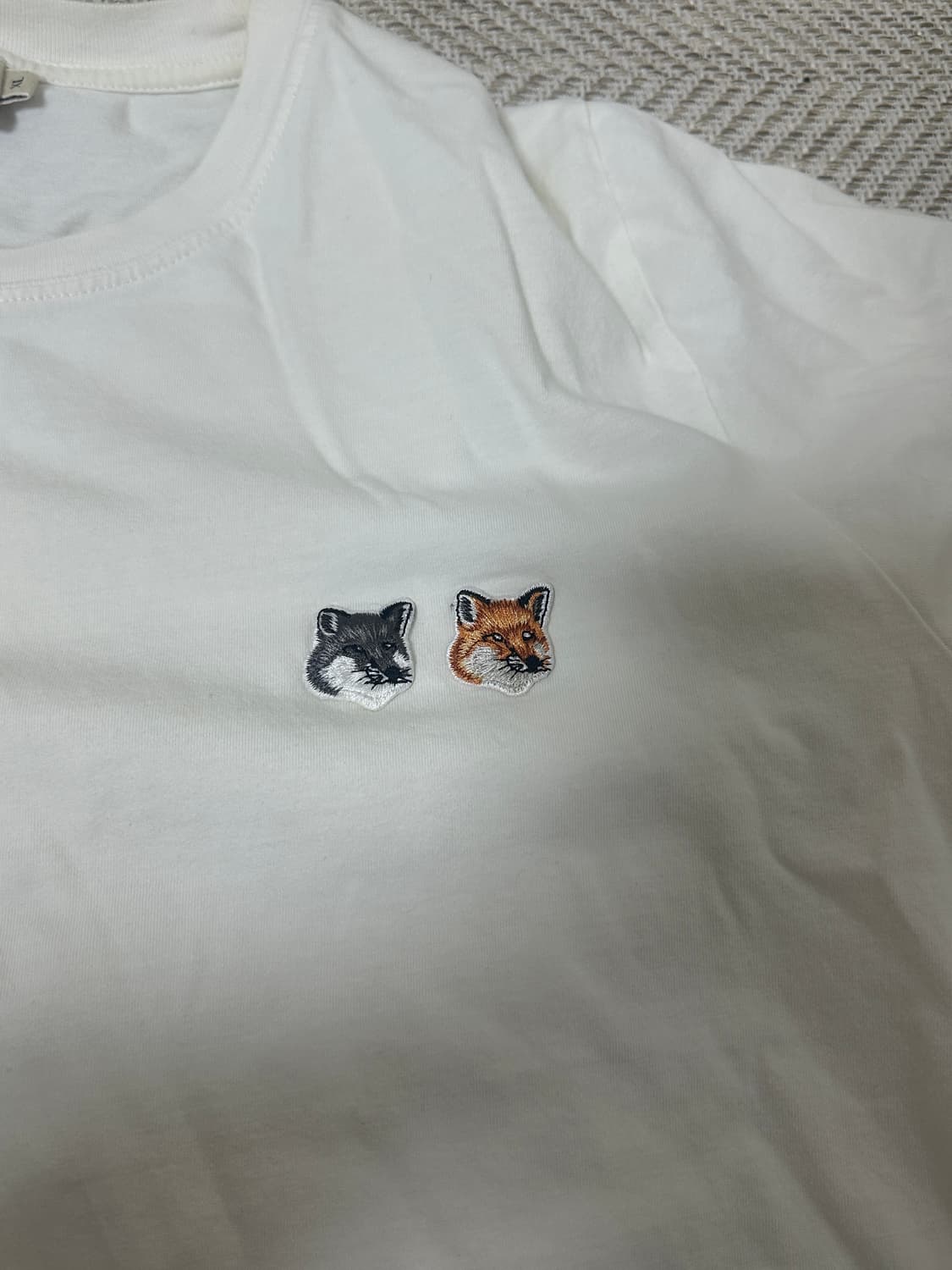 메종키츠네 반팔 더블 폭스 헤드 패치  라떼컬러  XL 상품이미지3