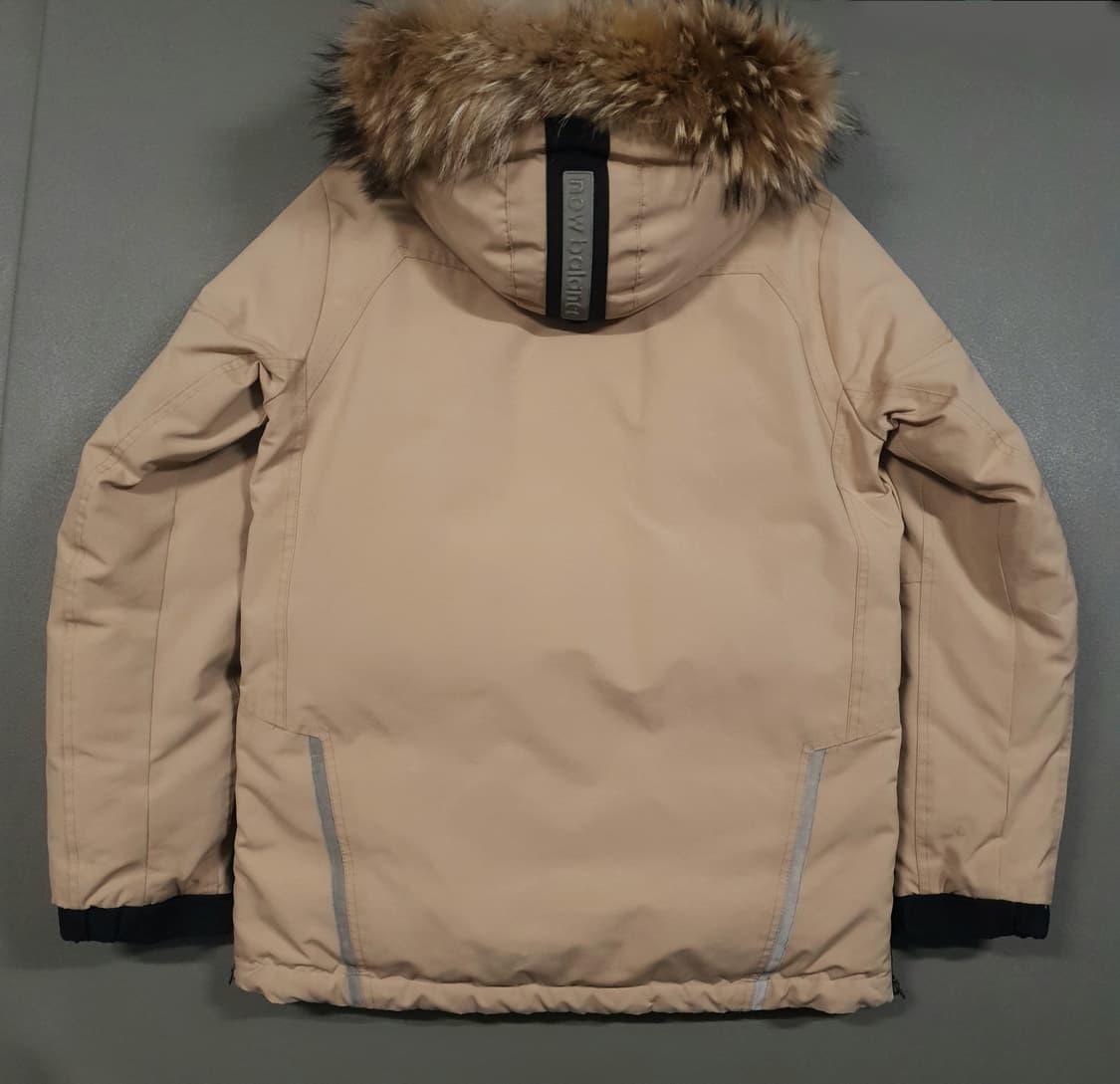 여성 M) 뉴발란스 패트롤 구스 다운 후드 퍼 패딩 점퍼 자켓 베이지 상품이미지8