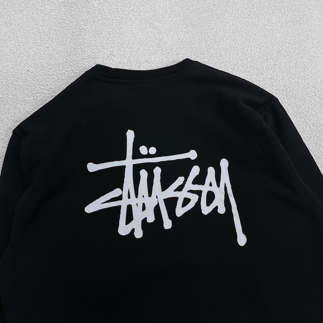 스투시 Stussy 베이직 로고 크루넥 맨투맨 블랙 상품이미지3