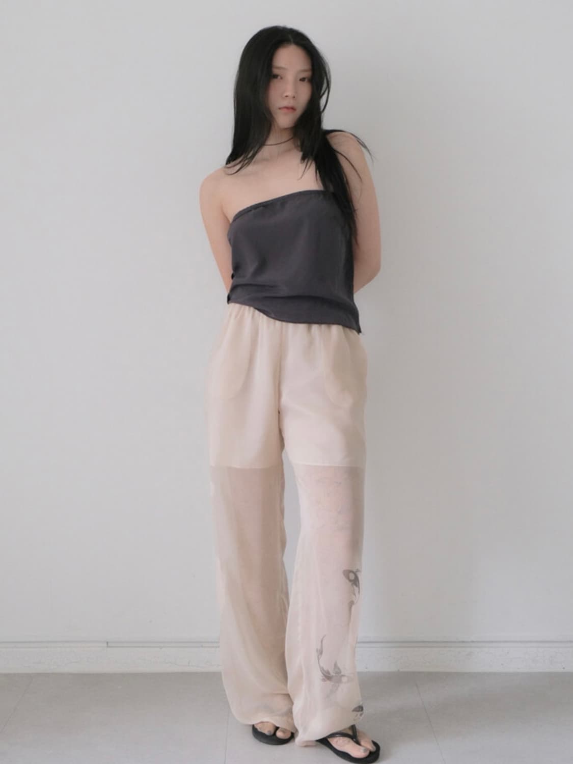 디파블로 베이지 시스루 팬츠 Beige see through pants 상품이미지3
