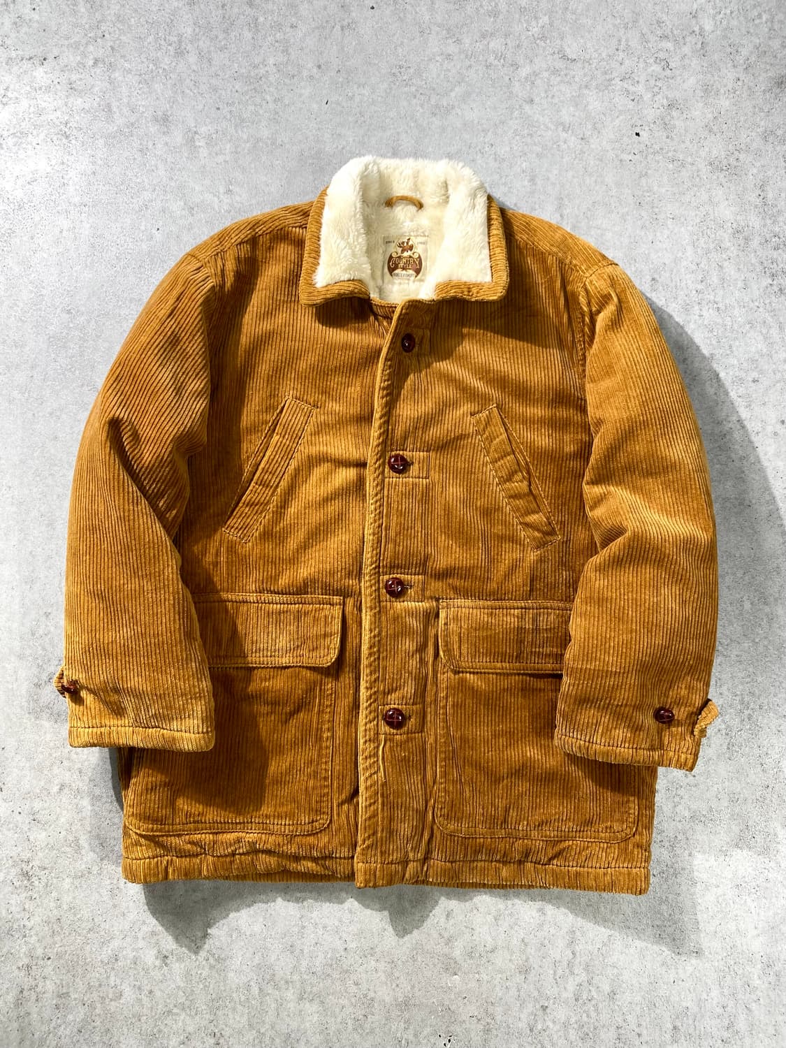 [L] 90s Horse Powers 브라운 코듀로이 시어링 자켓 상품이미지1