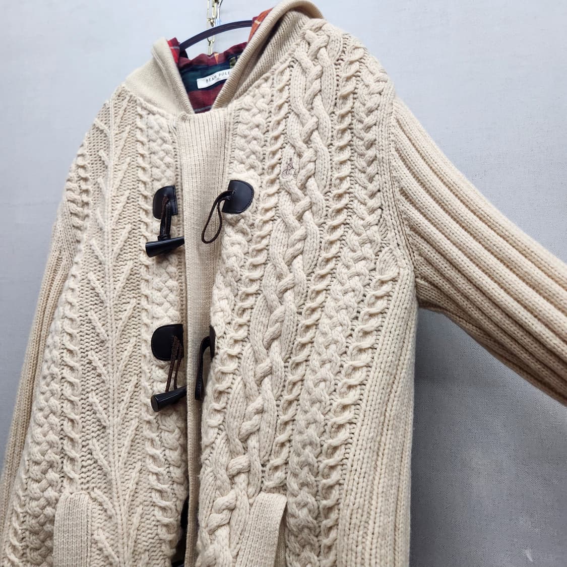 빈폴 꽈배기 니트 떡볶이 집업 코트 100(XL) 상품이미지2