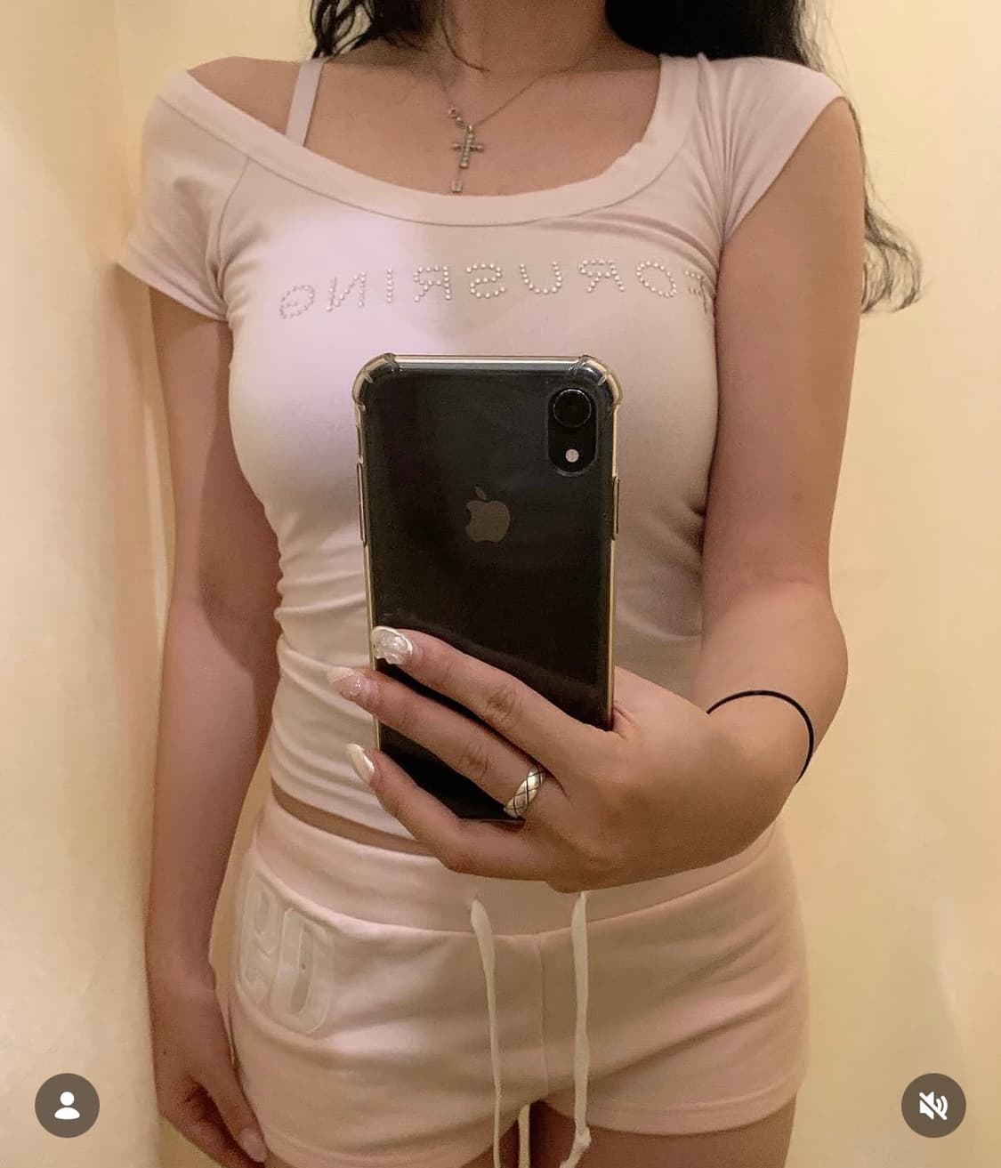 포어링 쥬얼 큐빅 로고 반팔티 핑크 베이비메탈클럽쓰리타임즈 상품이미지2