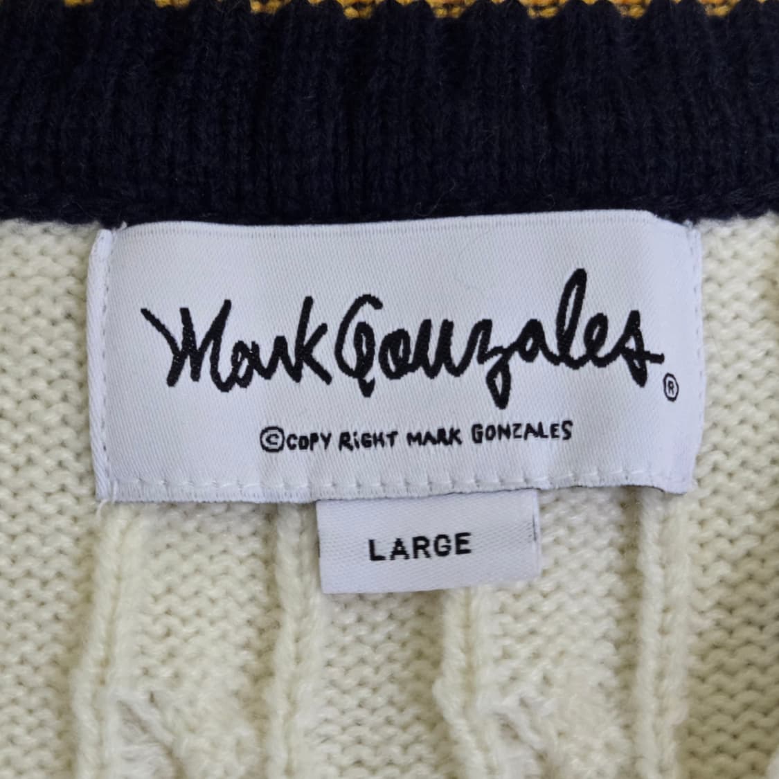 마크 곤잘레스 케이블 니트 베스트 (오프화이트) 상품이미지4