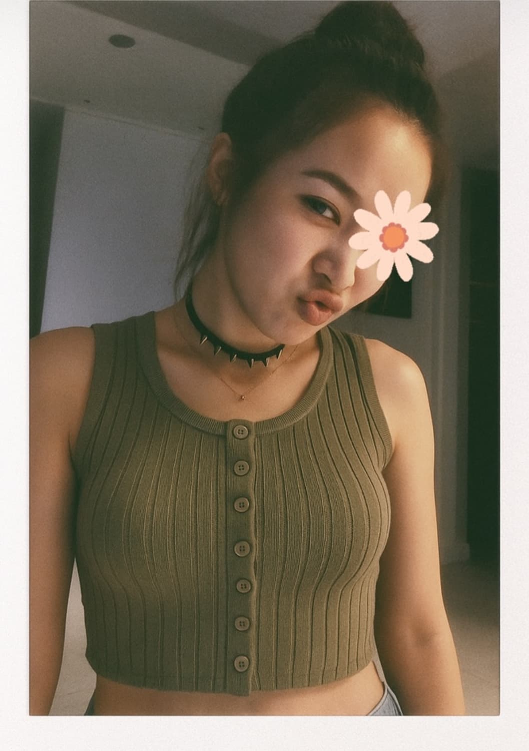 💚 홍콩 에서 날아온 촬영용 제작 카키 슬리브리스 니트탑 상품이미지1