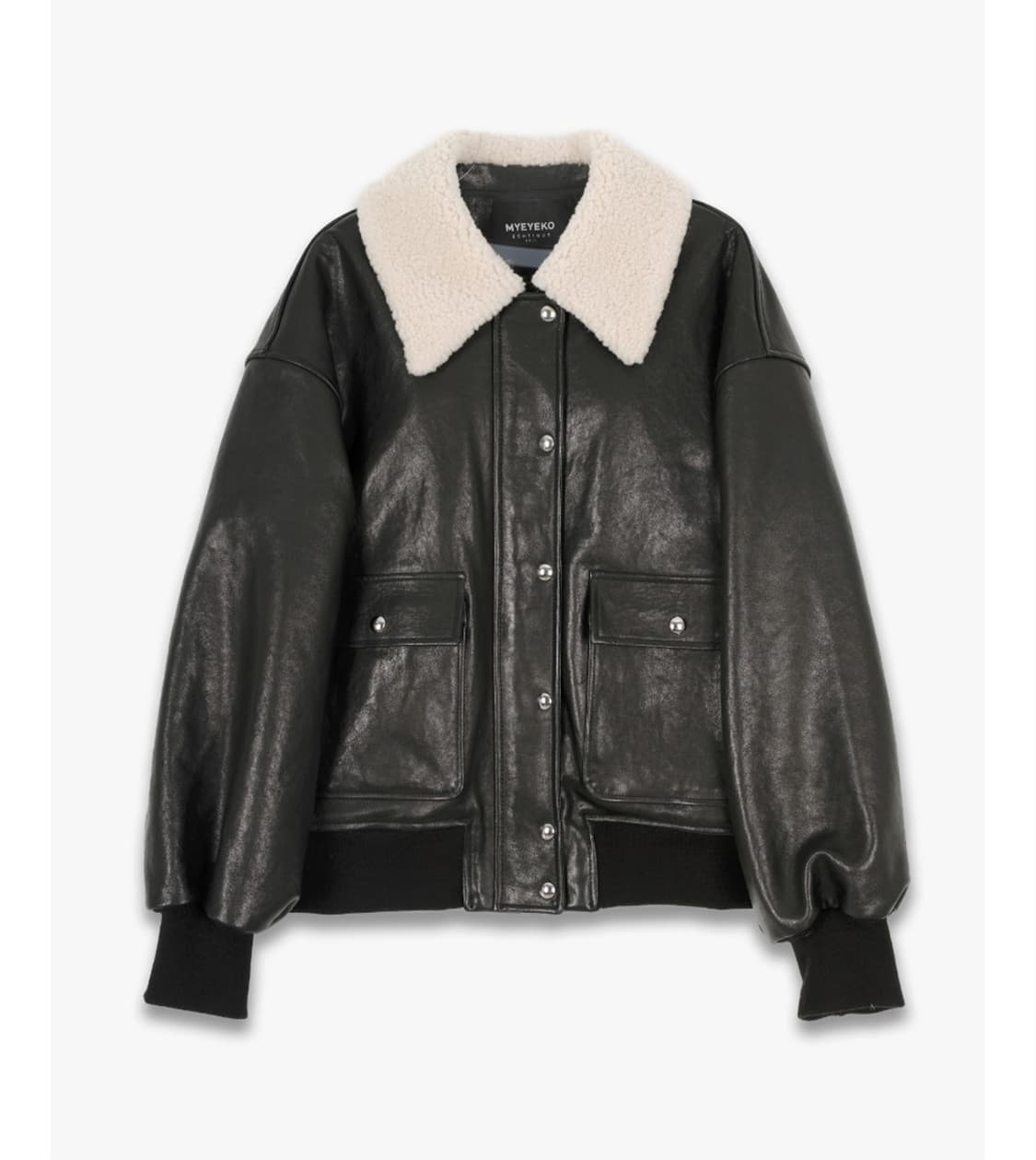 마이아이코 Lamb-Collar Leather Jacket M사이즈 상품이미지1