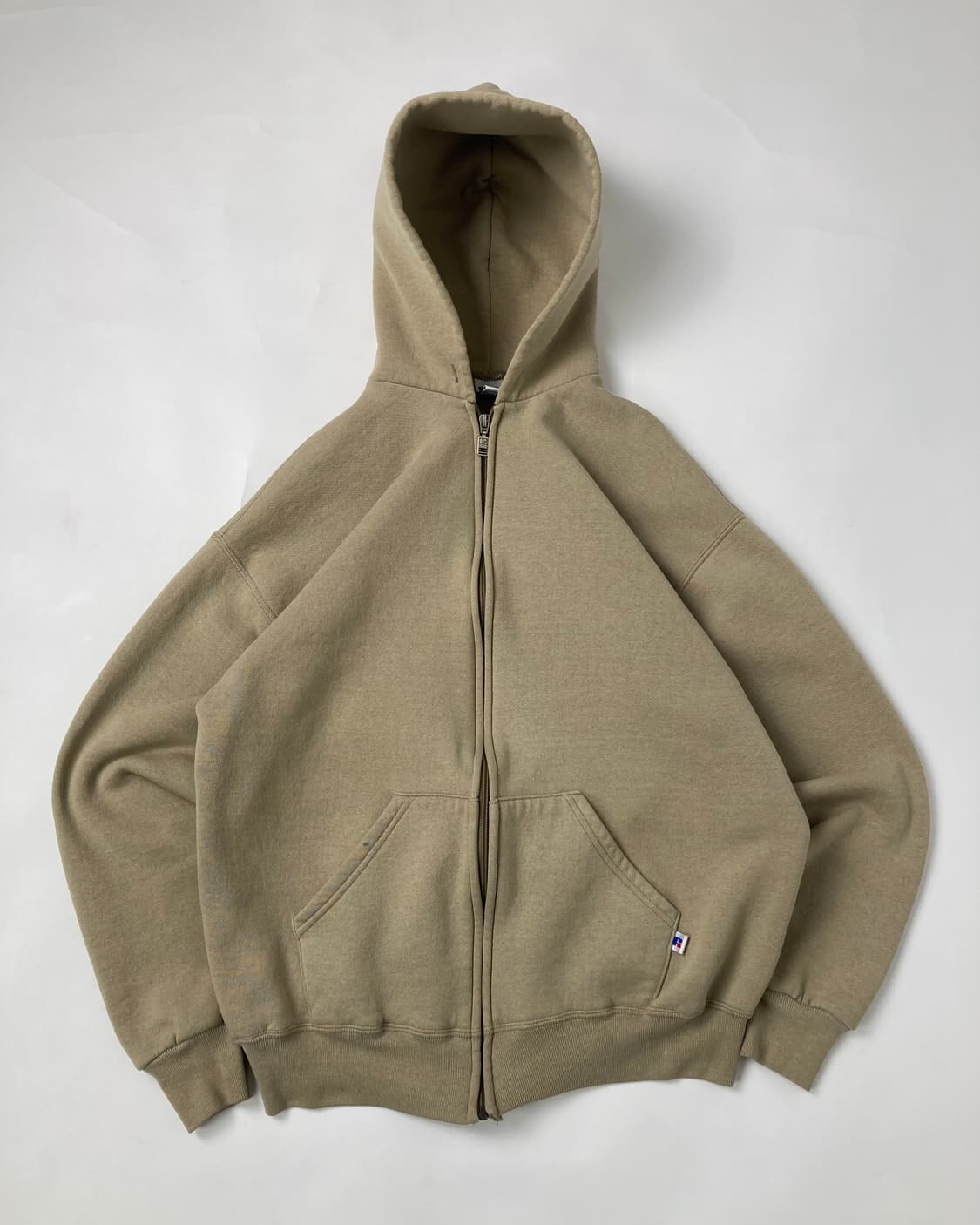 90s Russell Zip Up Hoodie (beige) 상품이미지1