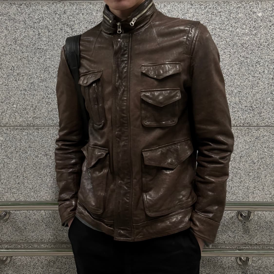 vtg lambskin field jacket 상품이미지4