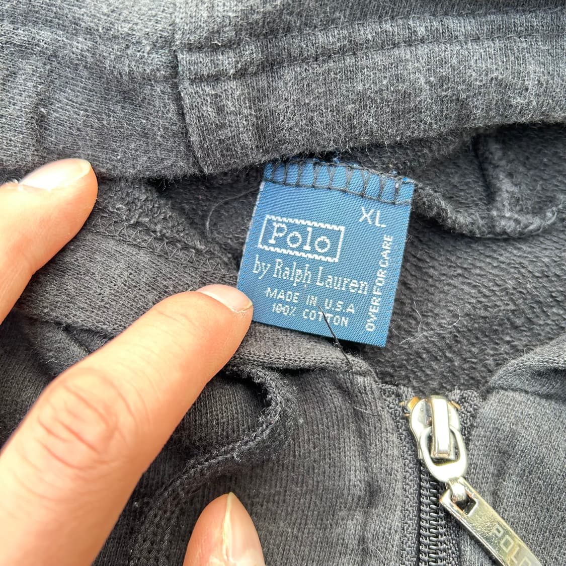 폴로 랄프로렌 빅로고 블랙 후드집업 상품이미지5