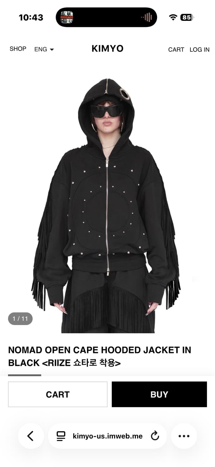 NOMAD OPEN CAPE HOODED JACKET IN BLACK 상품이미지1