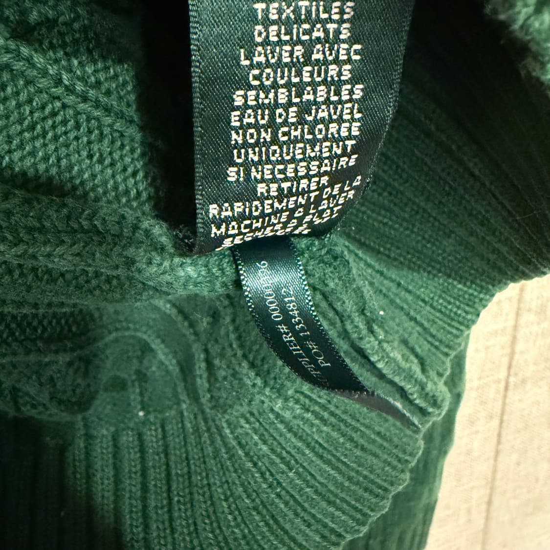 로렌 랄프로렌 브이넥 케이블 니트 L 그린 (w) 상품이미지5