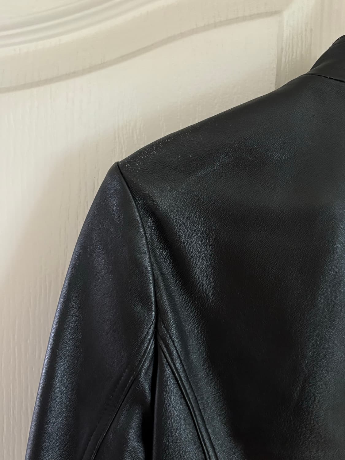 셔링 레더 자켓 상품이미지5