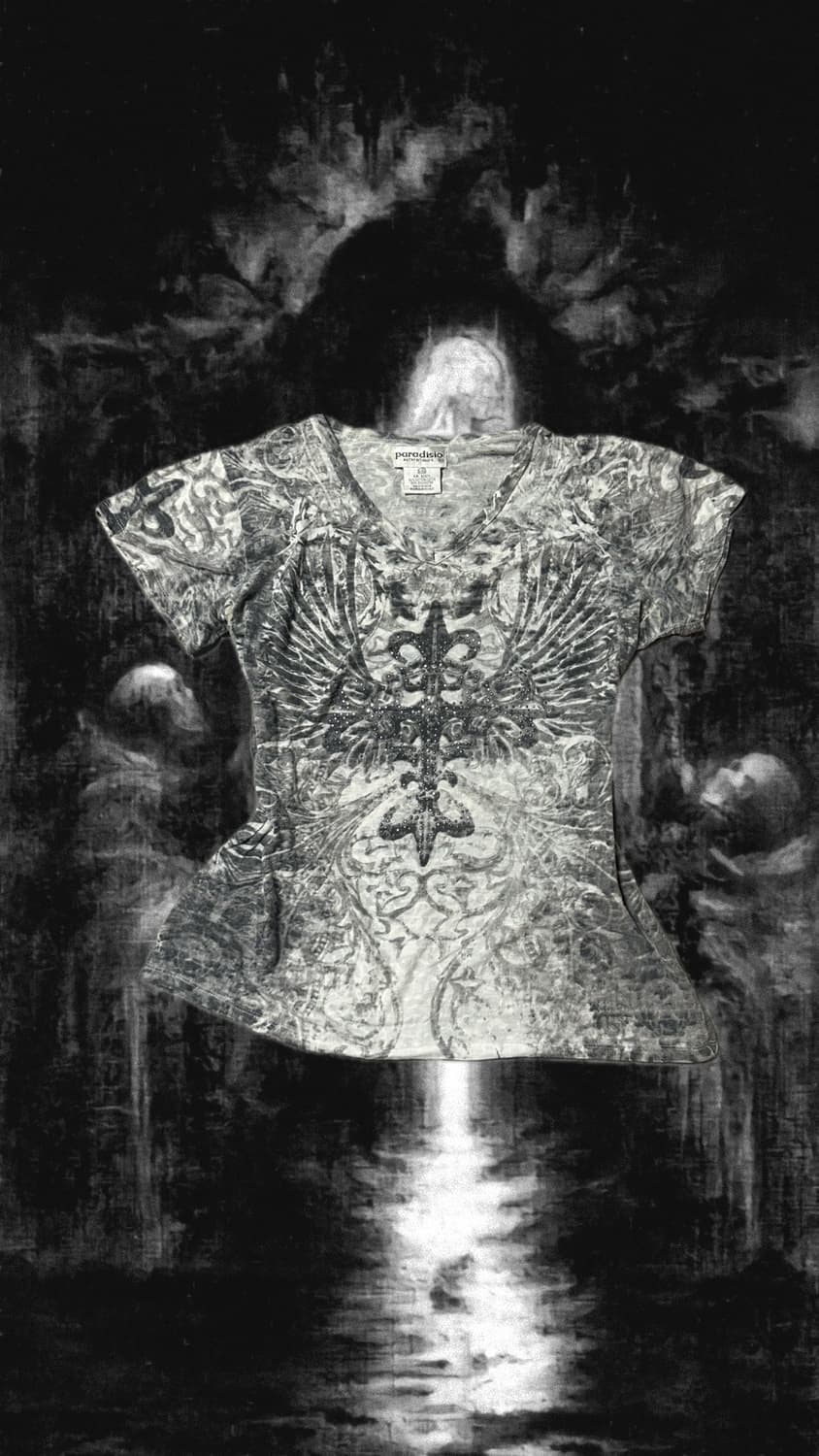 Punk Y2k 펑투케 백합 큐빅 t-shrit 상품이미지2