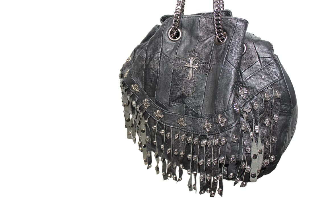 2000s JAPAN Skull Lamb Leather Chain Bag 상품이미지4