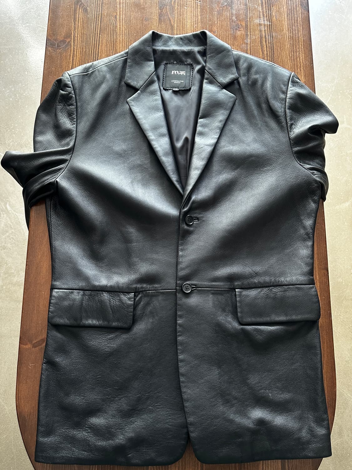 Marzo 블랙 레더 싱글 블레이저 자켓 상품이미지5