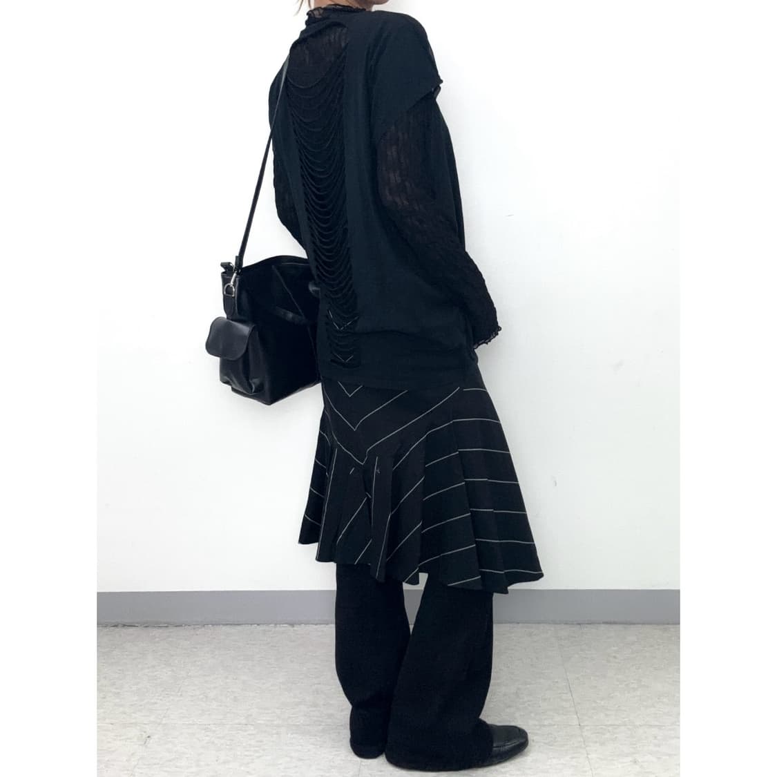 빈티지 블랙 플리츠 롱슬리브 이너 상품이미지3