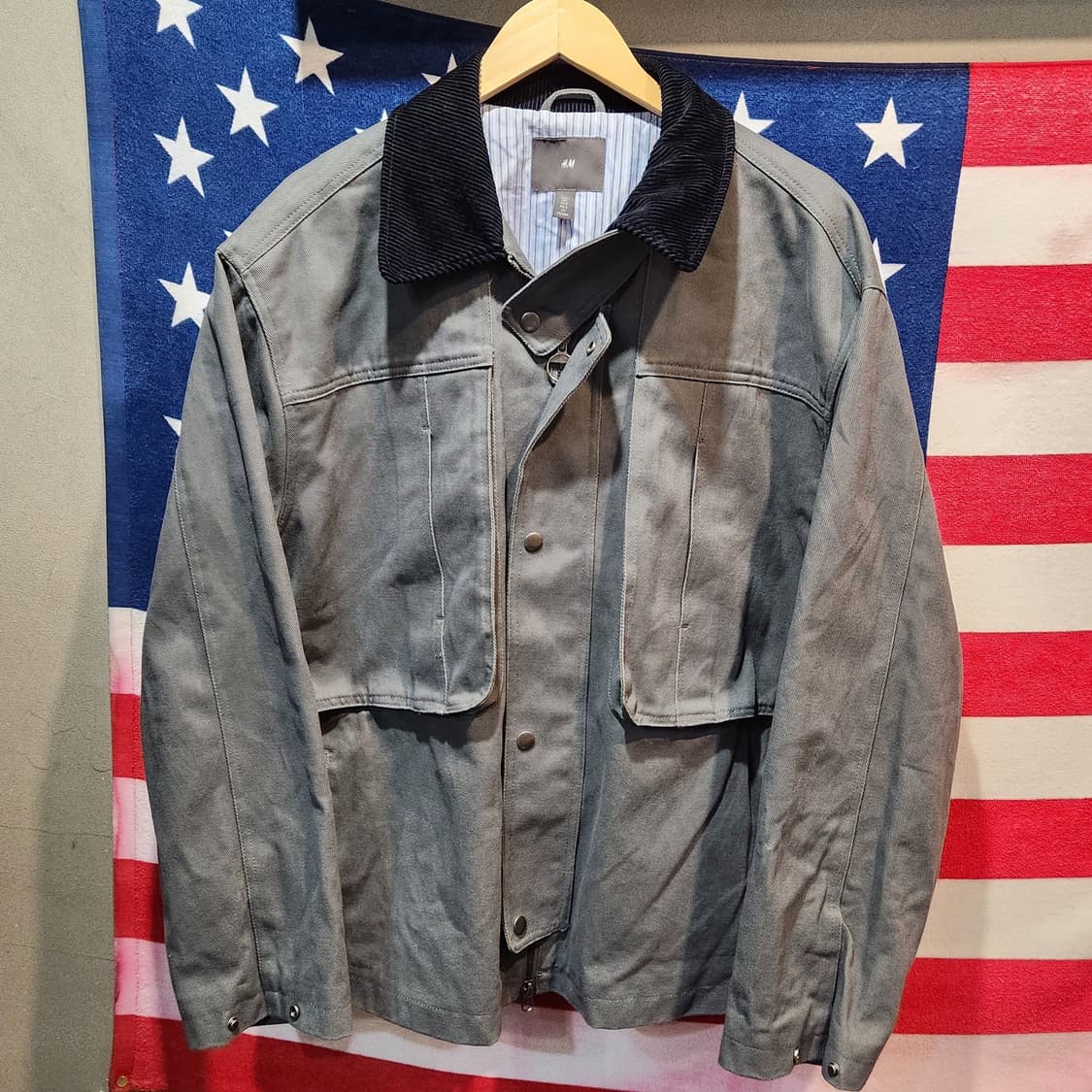 H&M 코듀로이 카라 워크 자켓 (L) 상품이미지1