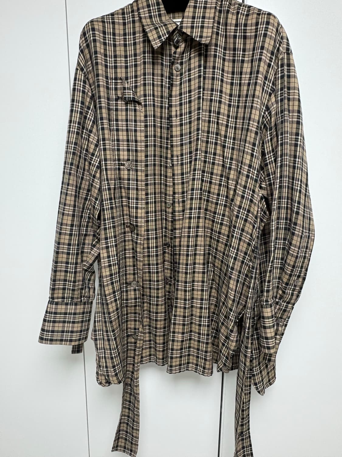 우영미 오버사이즈 체크셔츠 상품이미지1