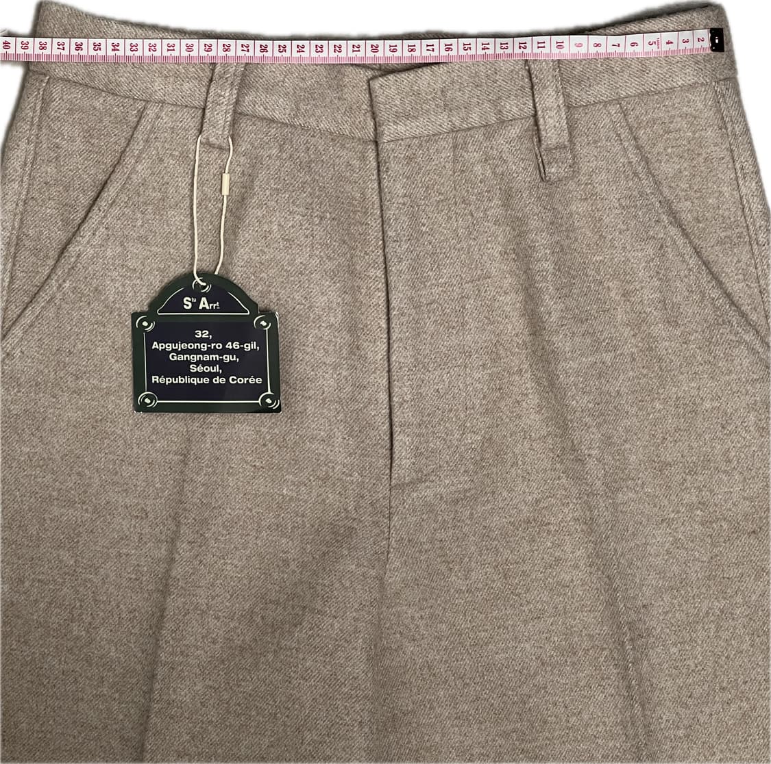 [샘플] [S] STU 웨이브 라인 울 슬랙스 페일 라이트 핑크 상품이미지4