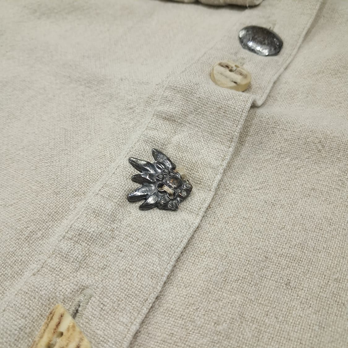 CL667 L 란트하우스 90s 린넨 트라흐텐 바바리안 알펜 셔츠 상품이미지5